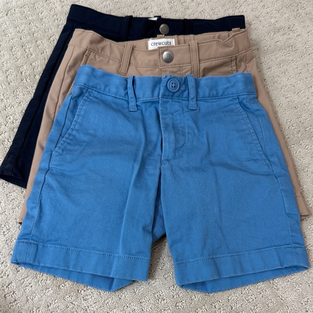 Crewcuts Boys Chino & Active Shorts Set - Blue, Khaki, Navy